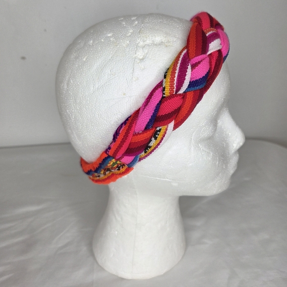GiuliA OS Headband Vibrant Multicolor Braided From Peruvian Artisans-Reversible - Picture 5 of 12
